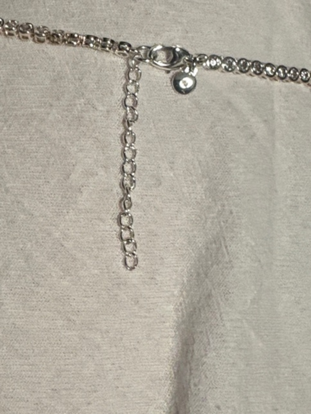 Madewell Silver Bezel Crystal Tennis Necklace & Drop Earring Set Adjustable - Picture 7 of 10